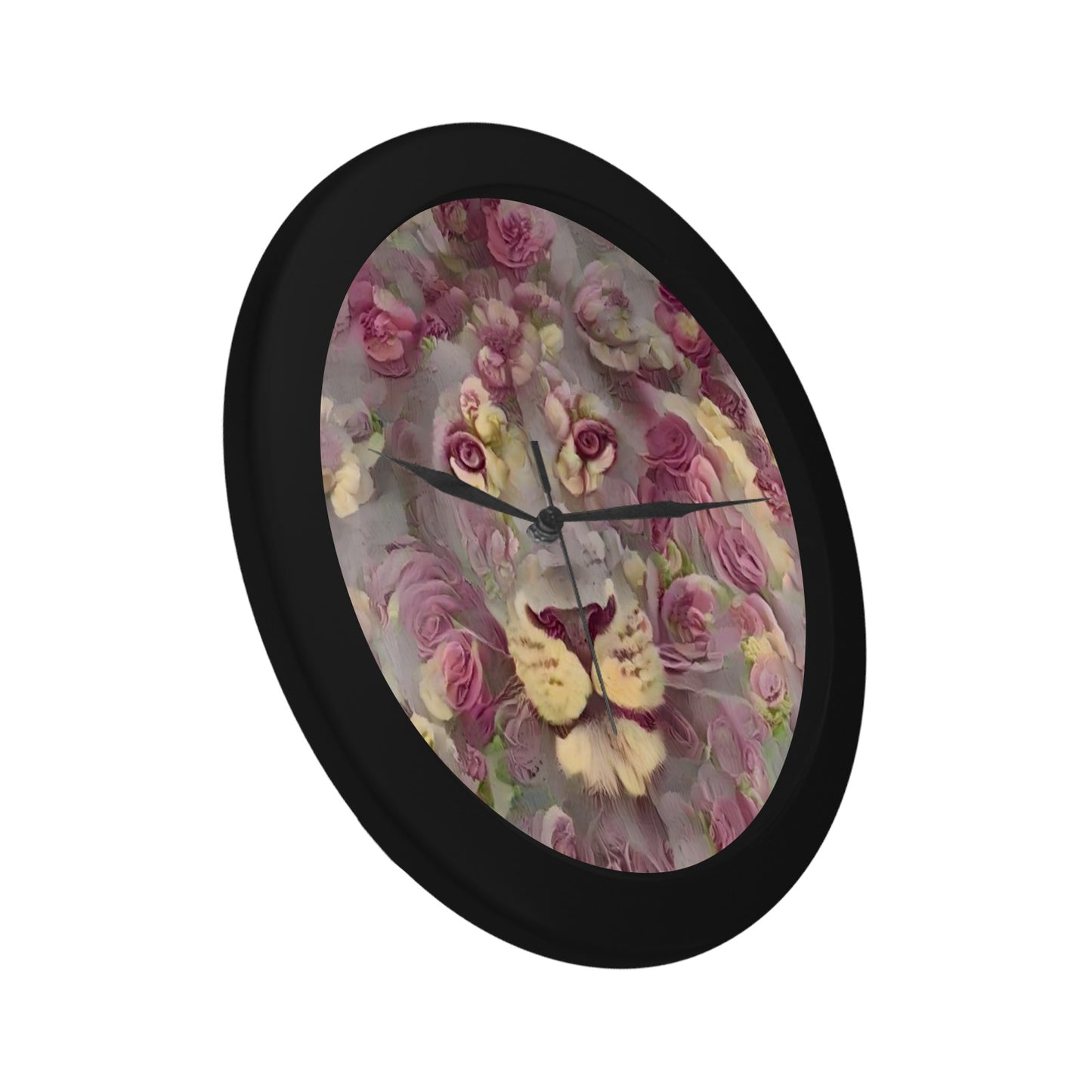 Stalker Series Lion Black Plastic Wall Clock