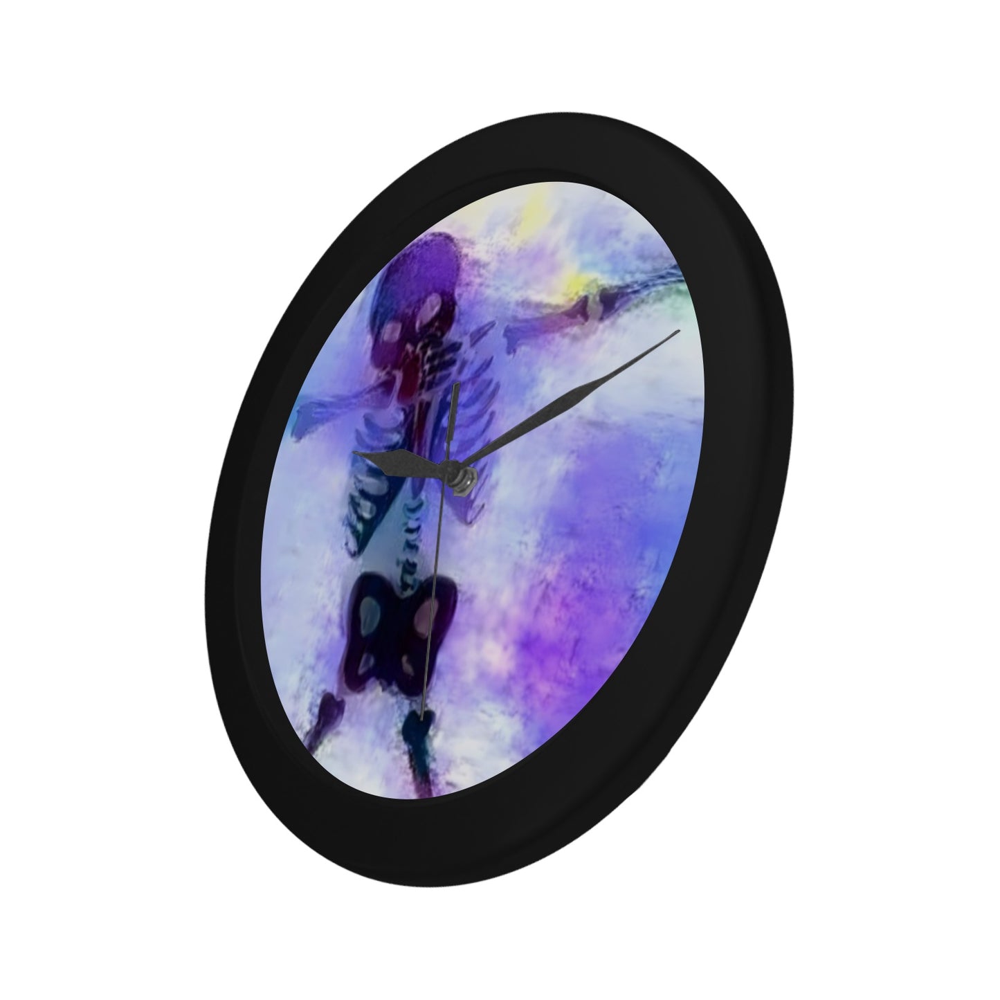 Hey Now Skeleton Black Plastic Wall Clock