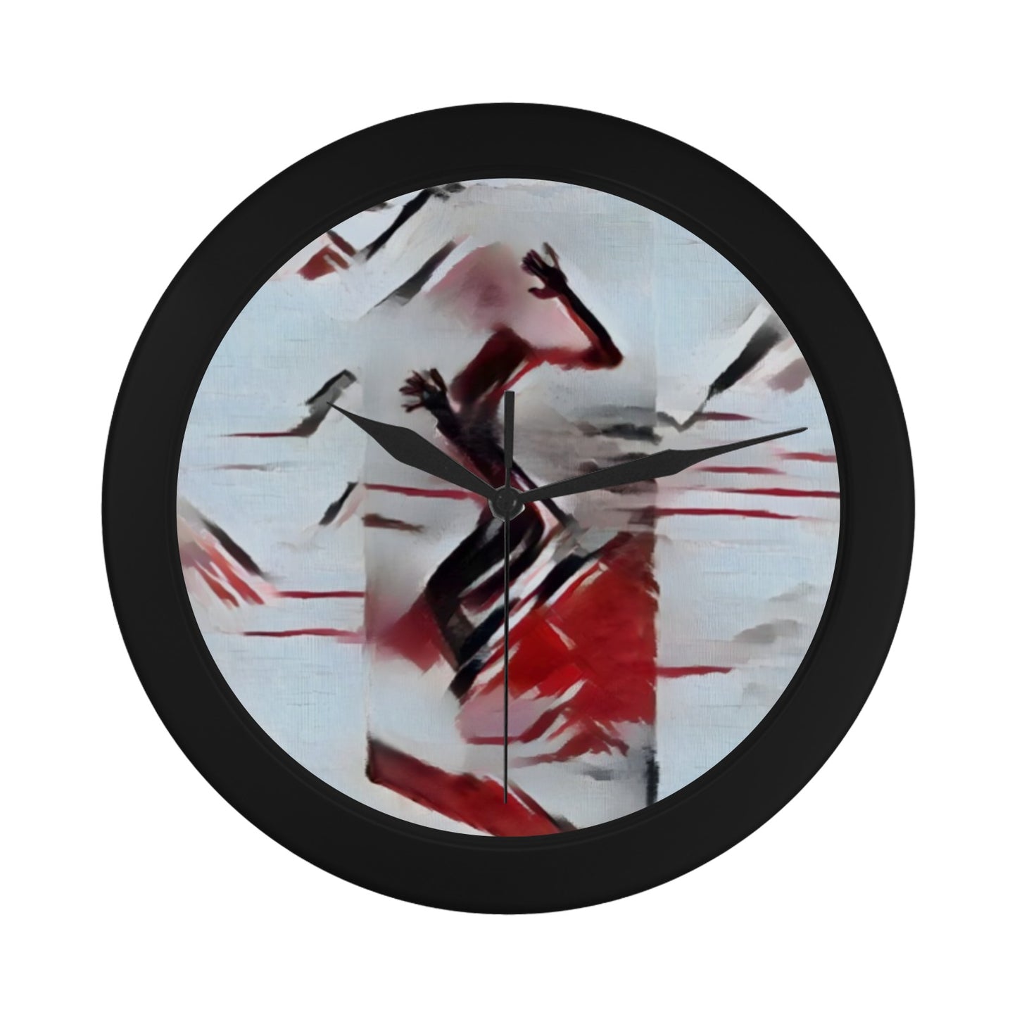 Trapped Series Black Plastic Wall Clock