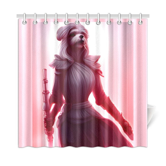 Maltese Female Warrior Shower Curtain 72"x72"