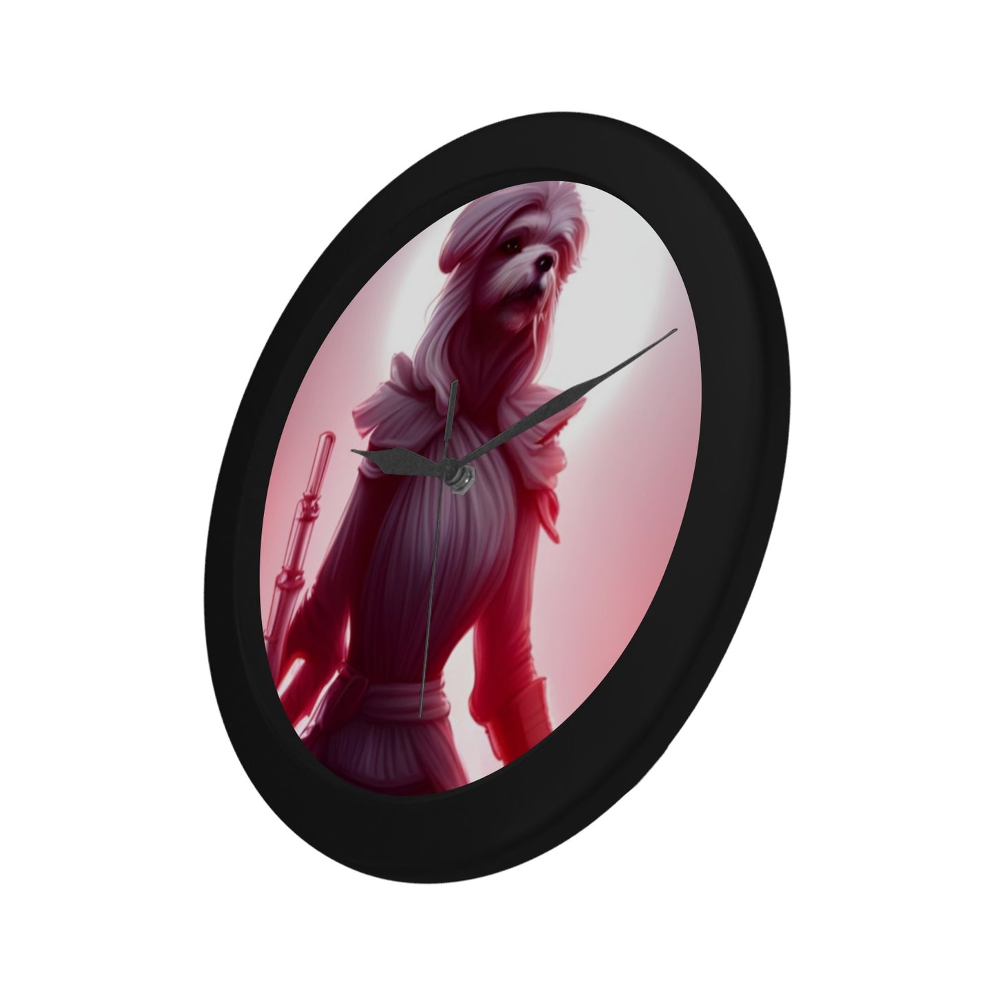 Maltese Female Warrior Black Plastic Wall Clock