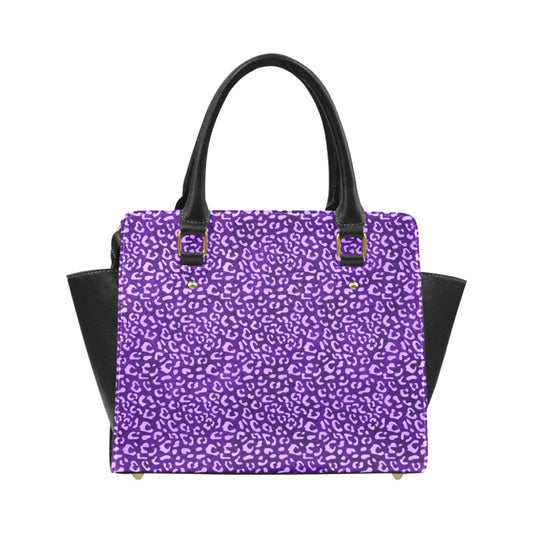 Purple Leopard Purse Classic Shoulder Handbag