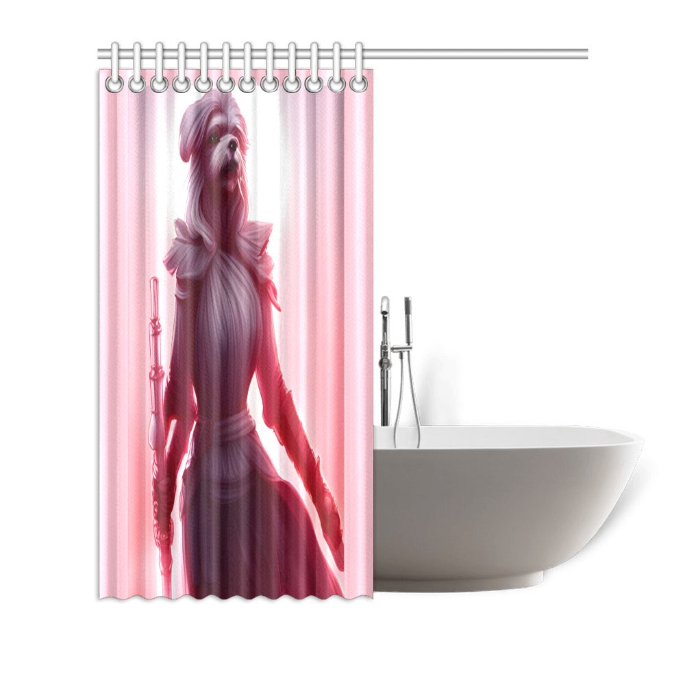 Maltese Female Warrior Shower Curtain 72"x72"