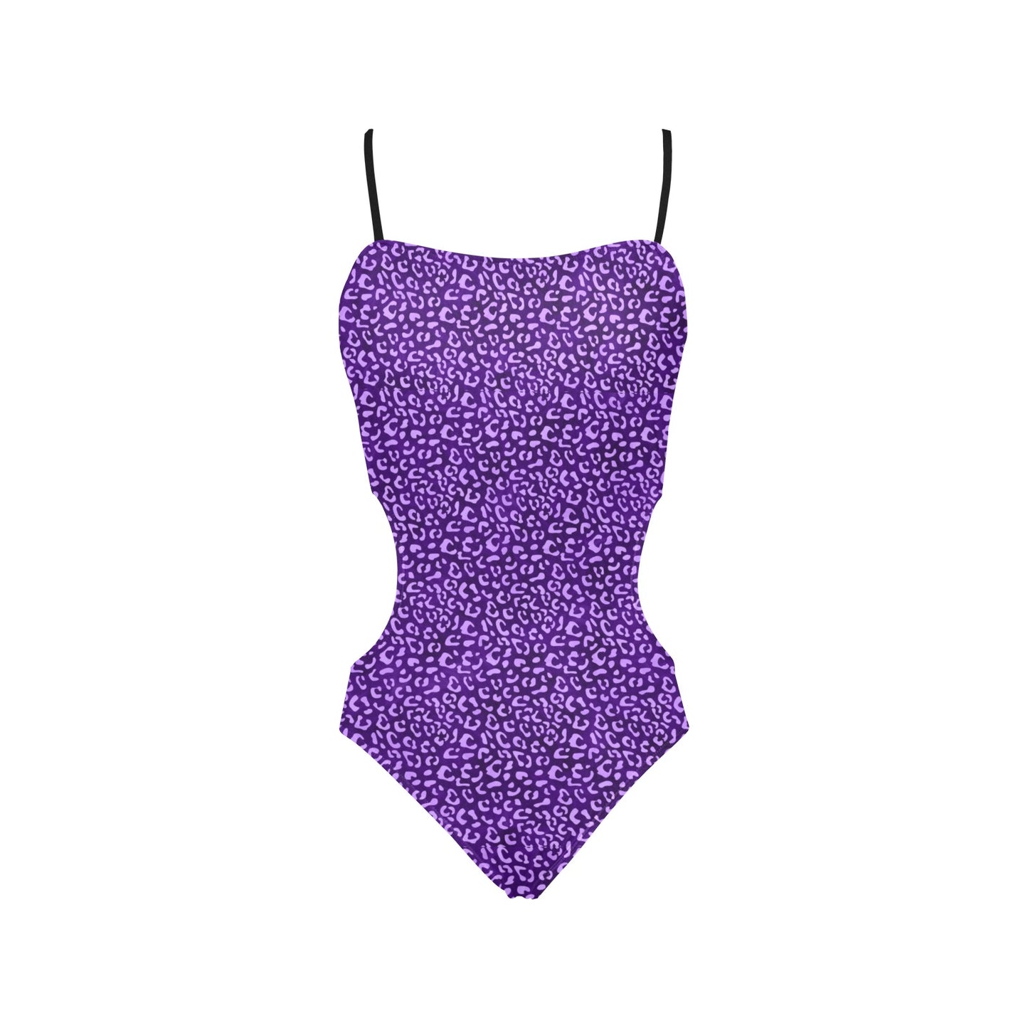 PurpleLeopard Women Cut Out Sides One Piece Swimsuit