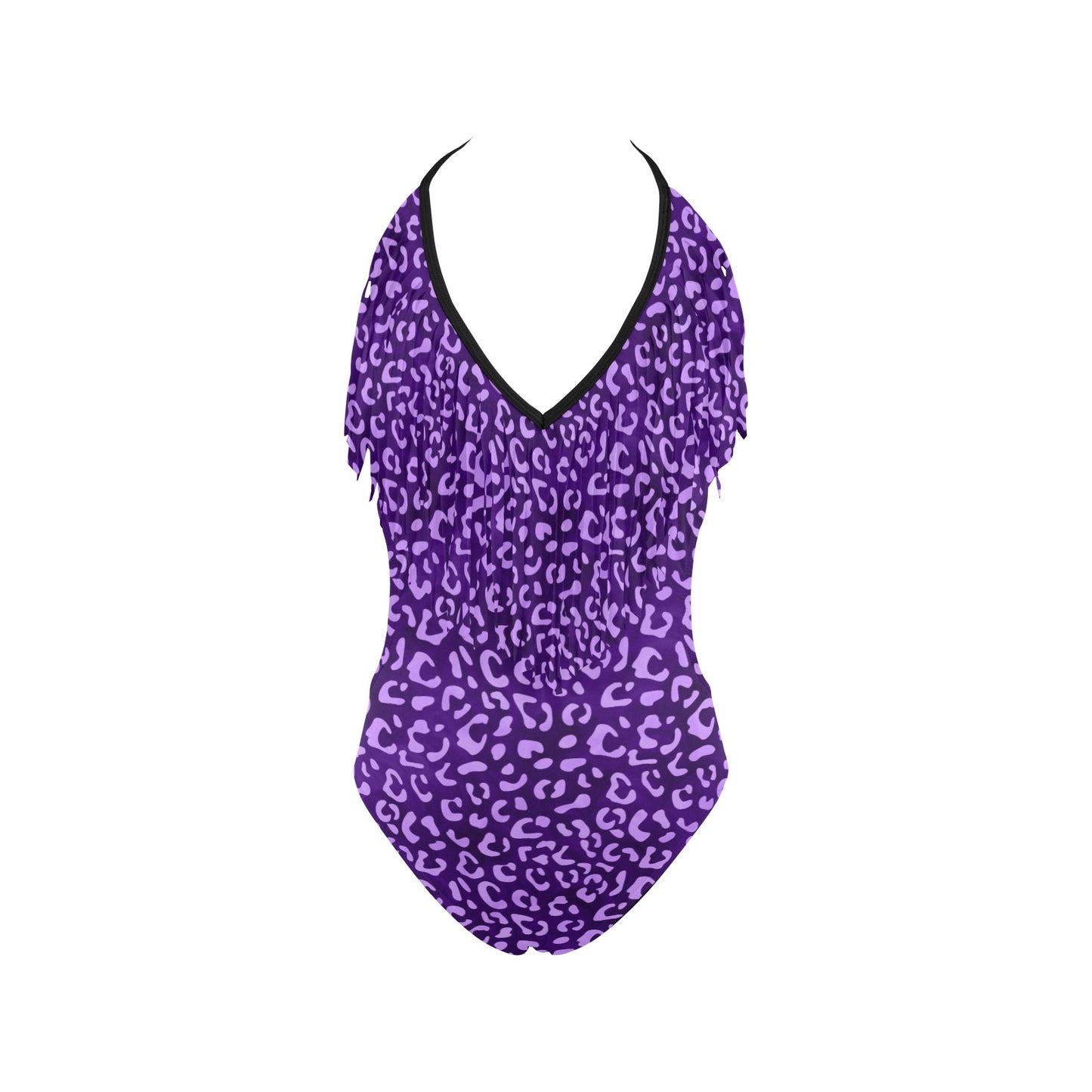 PurpleLeopard Women's Fringe One Piece Swimsuit