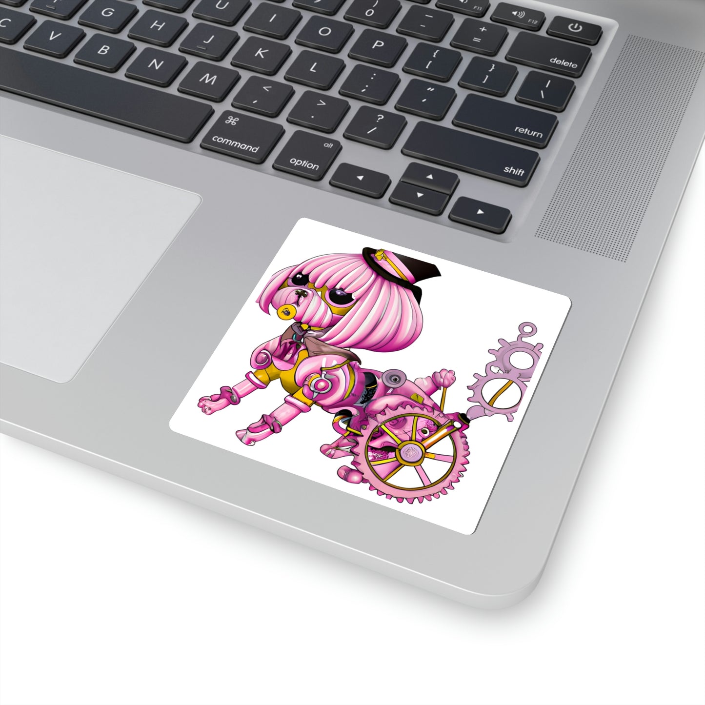 Pink Dog Steampunk Costume  Stickers