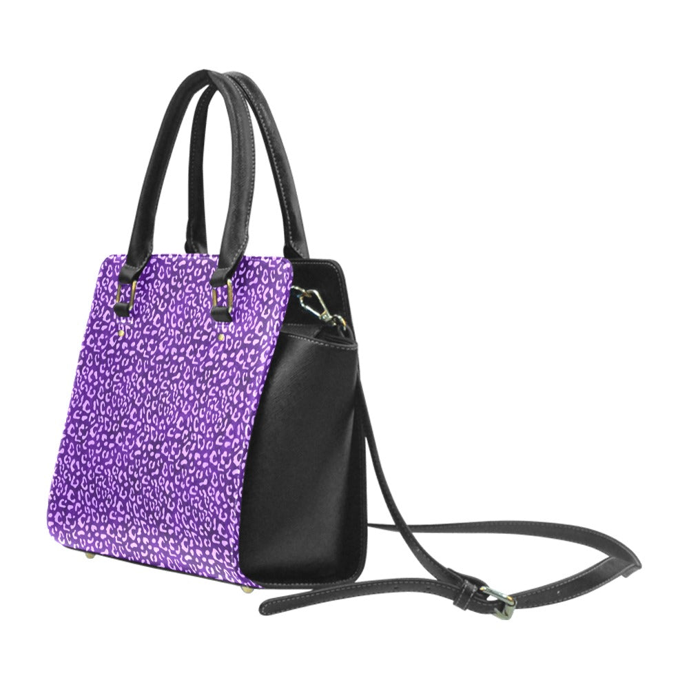 Purple Leopard Purse Classic Shoulder Handbag